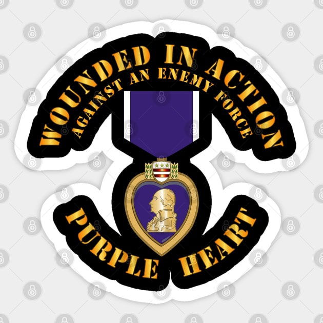 Wounded in Action - Purple Heart V1 Sticker by twix123844